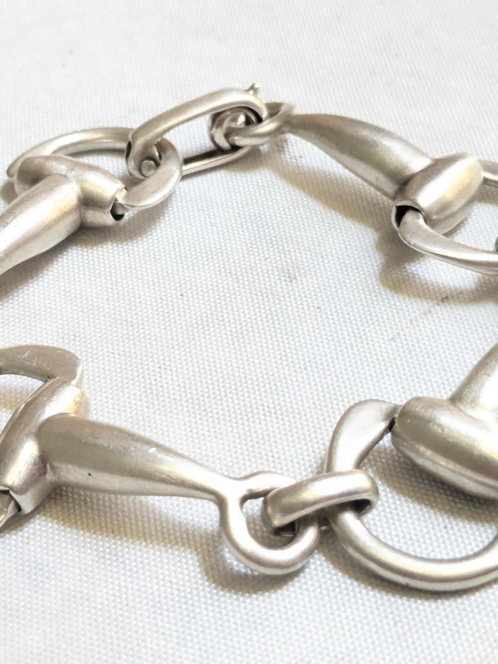 Vintage Taxco Sterling Silver Equestrian Bracelet 7" Horsebit Stirrup Mexico - Picture 6 of 16